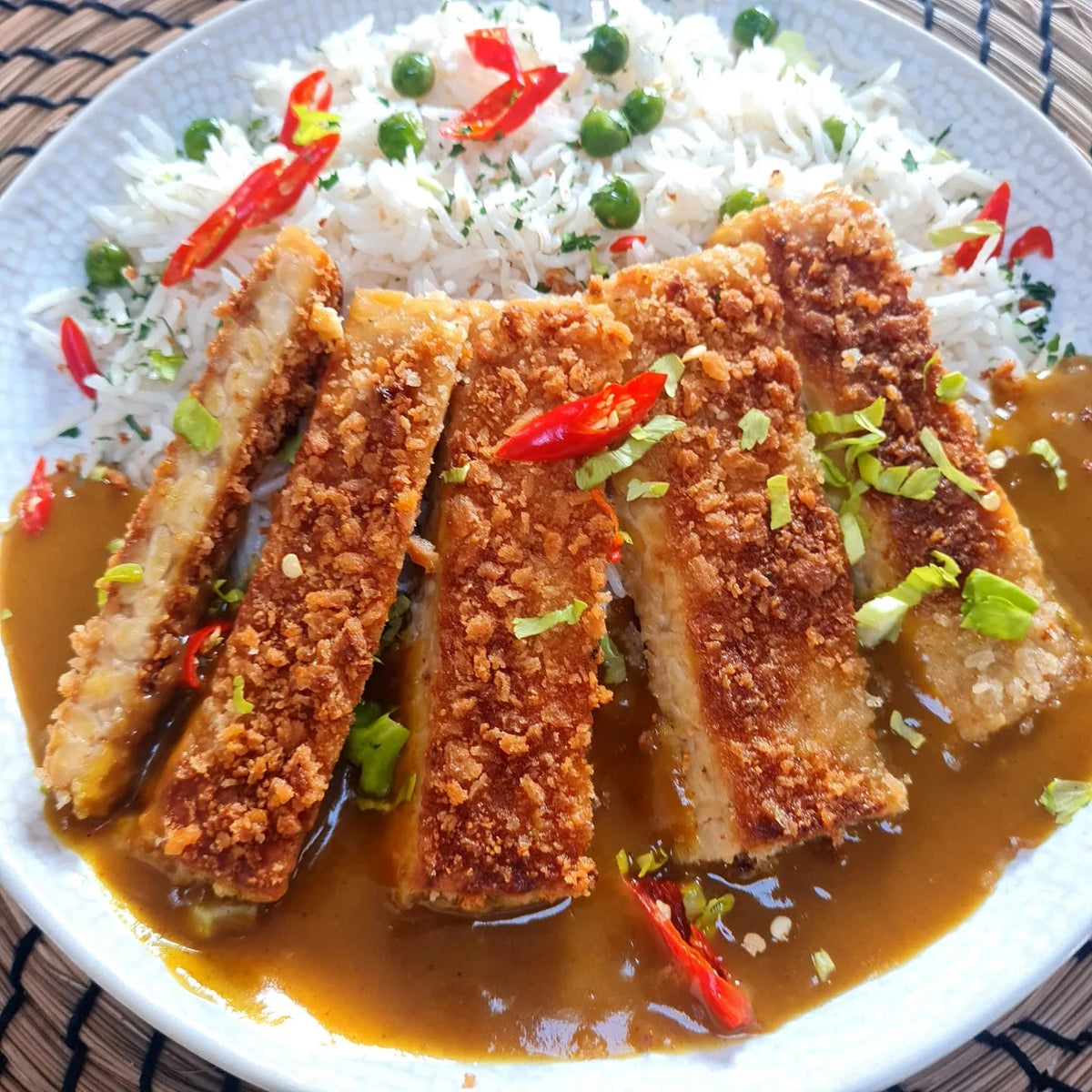 Katsu Curry with Crispy Breaded Tempeh