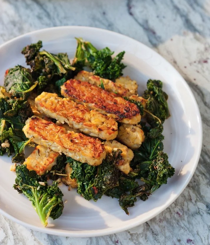 ProTempeh Lemon Garlic with Kale Salad